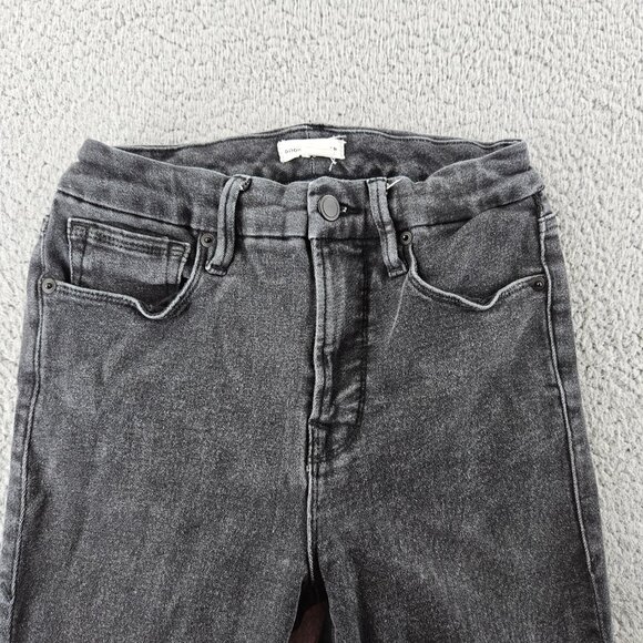 Good American Jeans Womens 4 (26x27) Black Good Straight Ankle Stretch Mid Rise - Picture 2 of 15